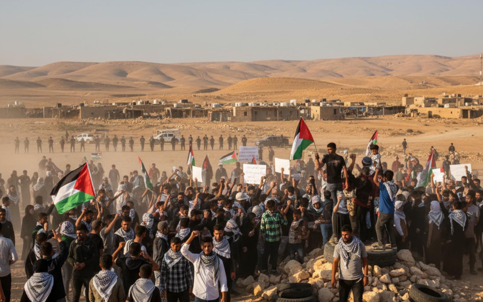 مئات الفلسطينيين ينتفضون في النقب تنديداً باغتيال الشاب الطوخي وتواطؤ الاحتلال