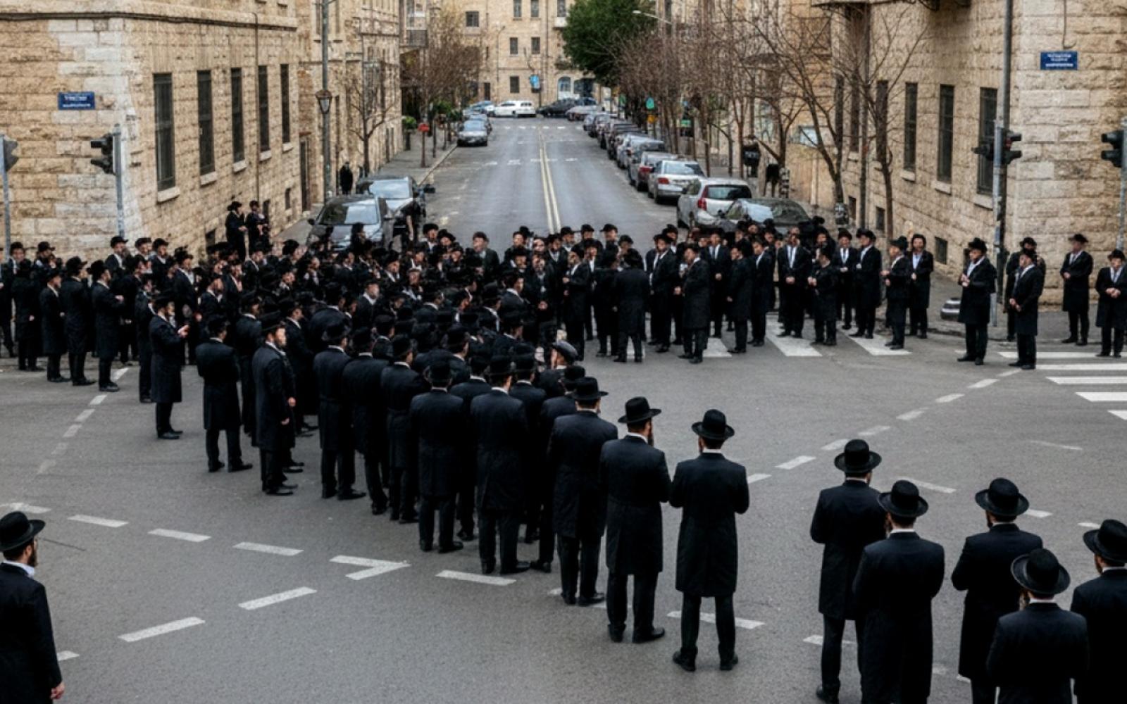 احتجاجات الحريديم تغلق طريقًا حيوياً قرب القدس المحتلة رفضاً لقانون التجنيد الإجباري واعتقال رافضيه